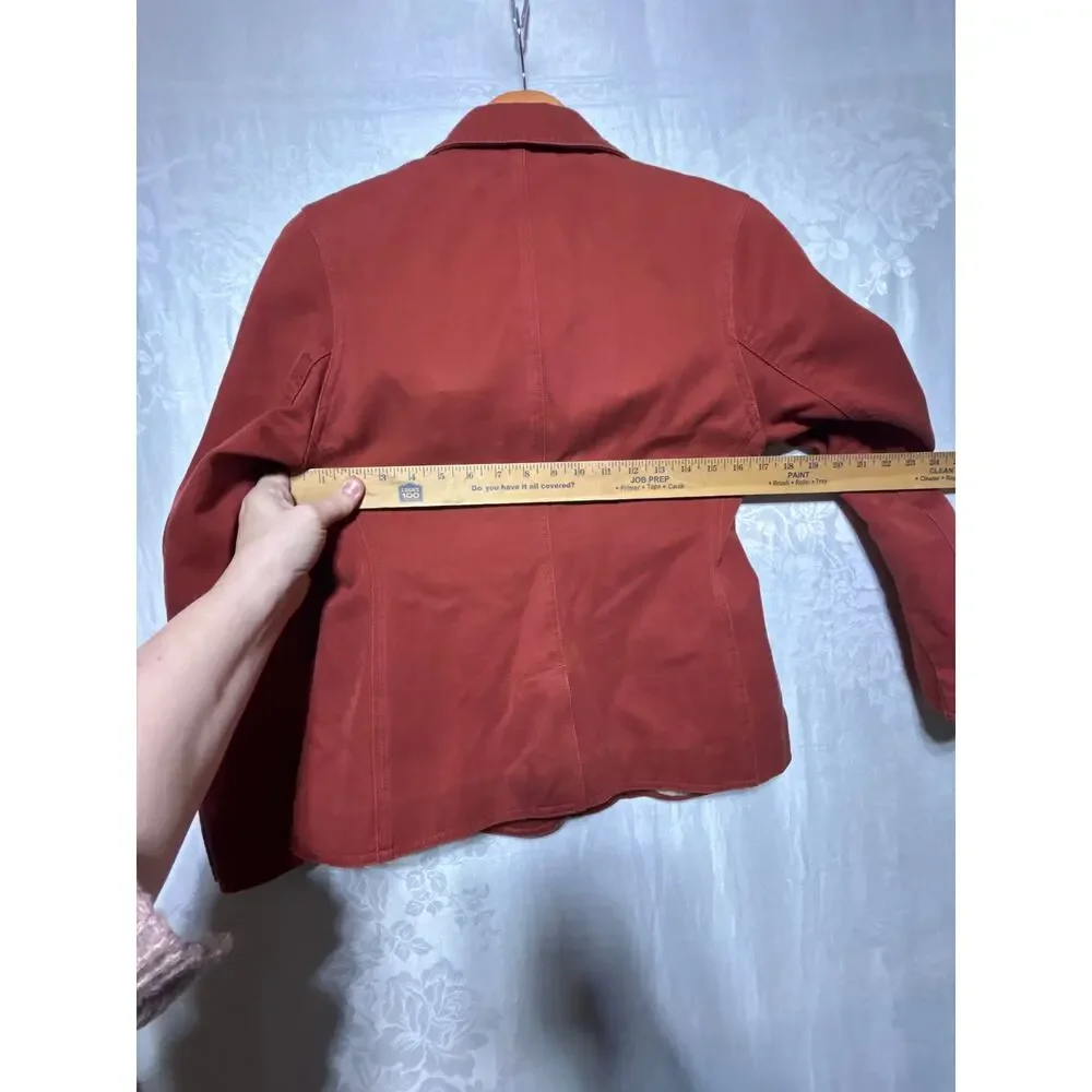 LL Bean Blazer XS PET Rust Corduroy Jacket Equestrian Western Lined Burnt Orange